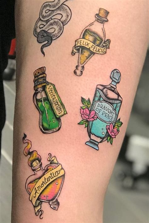 traditional potion tattoo|potion tattoo ideas.